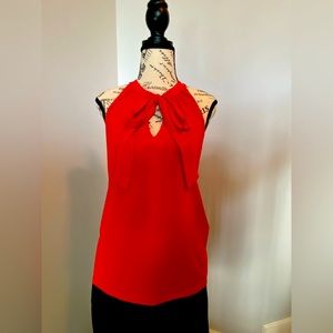 Banana Republic halter red sleeveless top with tie neck, size Small
